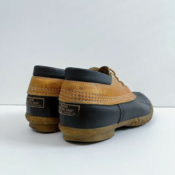 VTG LL Bean Maine Hunting Shoes Boots Shearling Wool Sole Brown Mocs VTG Sz 9 main image 8